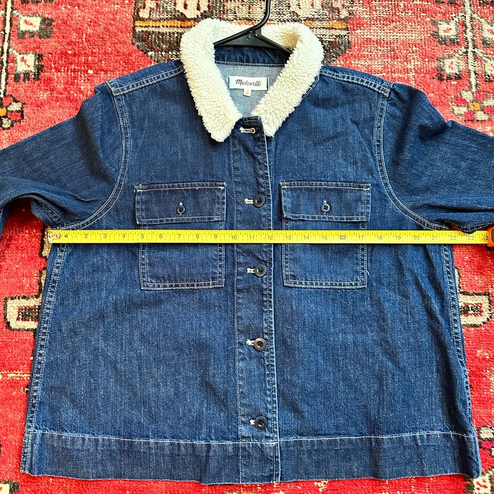 Madewell Women's Denim Jacket with Sherpa Collar - Picture 4 of 6